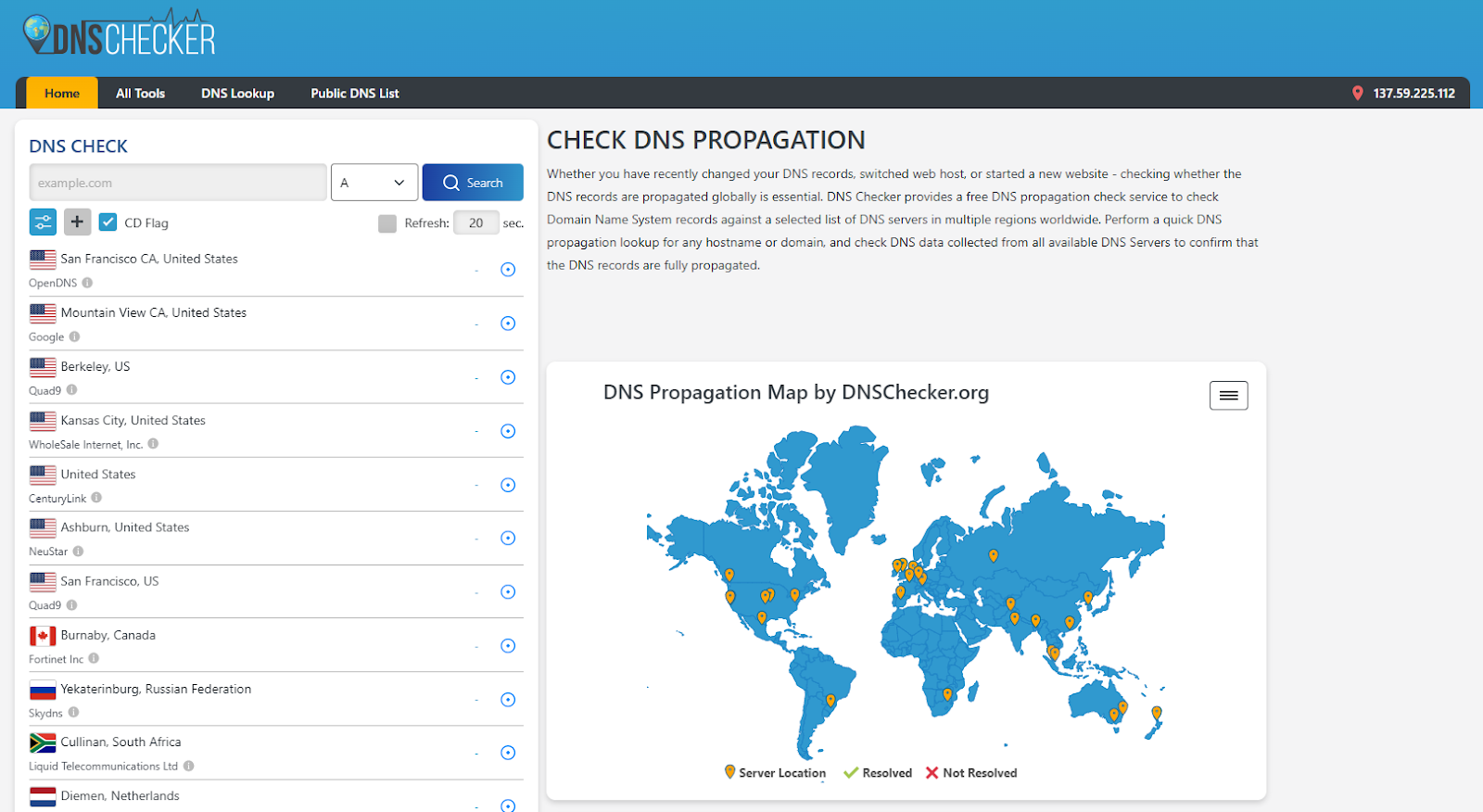 DNS Propagation Checker