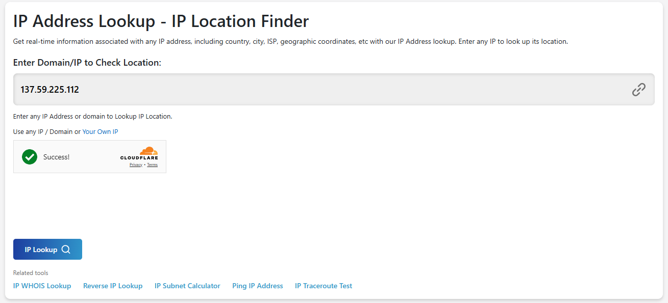 IP Address Lookup